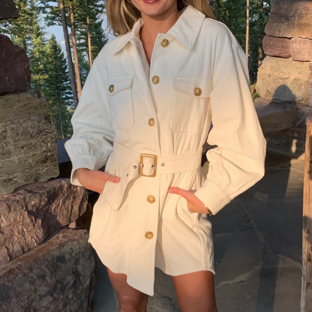 belted shirt dress